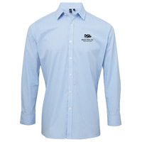DCI297 - Men's Microcheck Gingham Long-Sleeve Cotton Shirt - thumbnail