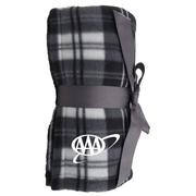 Grey Plaid Fleece Blanket